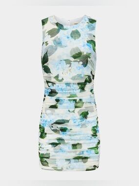 l'agence karly ruched dress L'AGENCE Karly Ruched Dress in Fuchsia